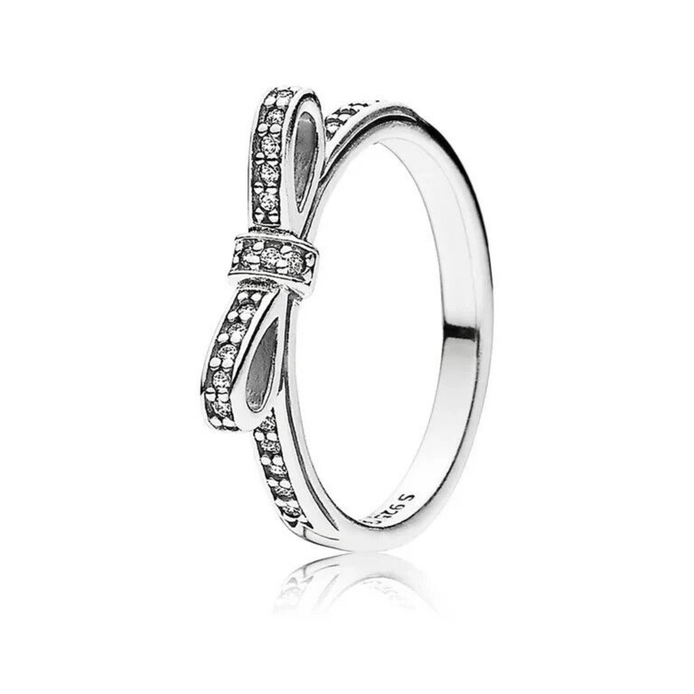 dainty bow sterling silver pandora ring